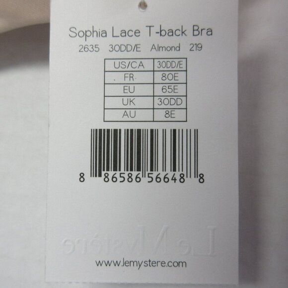 LE MYSTERE Sophia Lace T Back Bra 30DD T Shirt Bra 30E Almond Nude 570204749 NWT - Picture 5 of 11